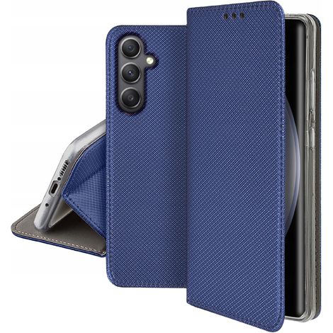 Funda magnética inteligente para Samsung Galaxy S23 con tapa, color azul marino + cristal. (1/5)