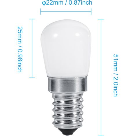 Ampoule LED E14 1,5 W SMD 2835 pour mini-réfrigérateur et congélateur (220 V blanc froid) (1/5)