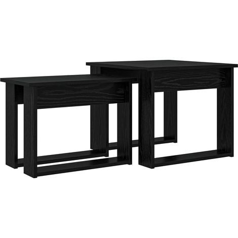 Coffee Table Set 2 pcs Black Oak Engineered Wood vidaXL