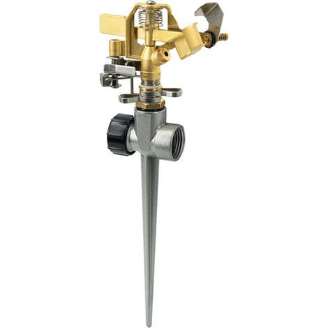 Buse pivotante en alliage de zinc avec piquet de pelouse, arroseur rotatif 360° en laiton pour jardin, verdure et dépoussiérage (1/5)