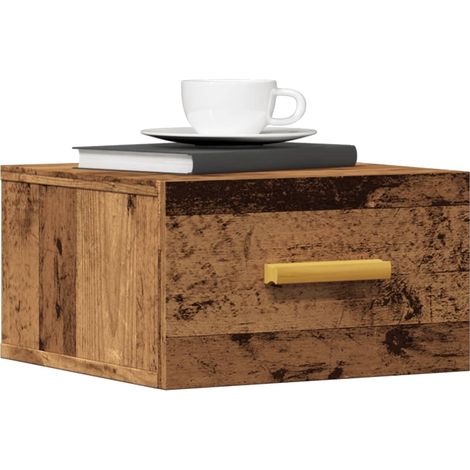 Wand-Nachttische 2 Stk. Altholz-Optik 35x35x20 cm