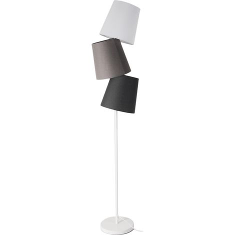 Lampada da terra a 3 luci in stoffa colorata cm. H.162 x L.33 x P.25