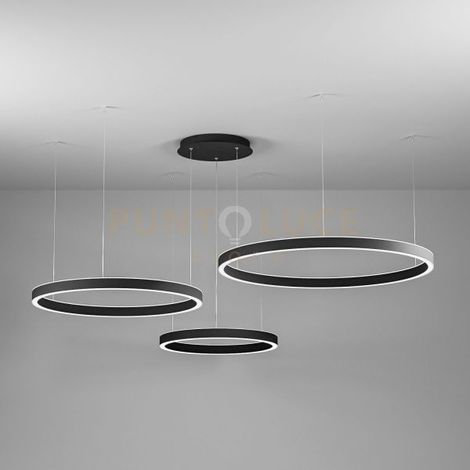 CRISEIDE SS/3D - LAMPADARIO A SOSPENSIONE 3 LUCI NERO A LED 3000K 6900LM 125W(35W+40W+50W) DIMMERABILE