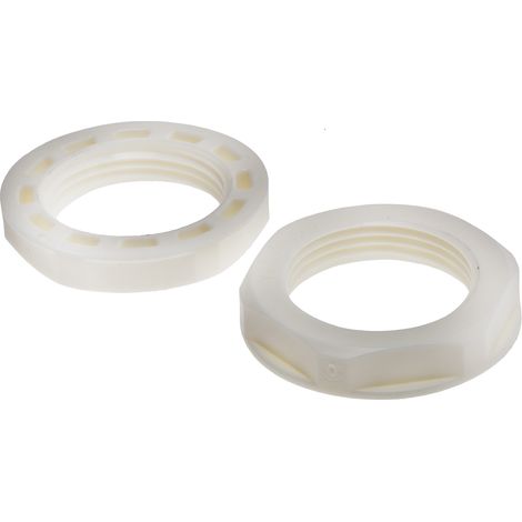 Ecrou pour presse étoupe, RS PRO, Blanc, Nylon 66, Filetage: M25, IP68 ( Prix pour Paquet de 25 )