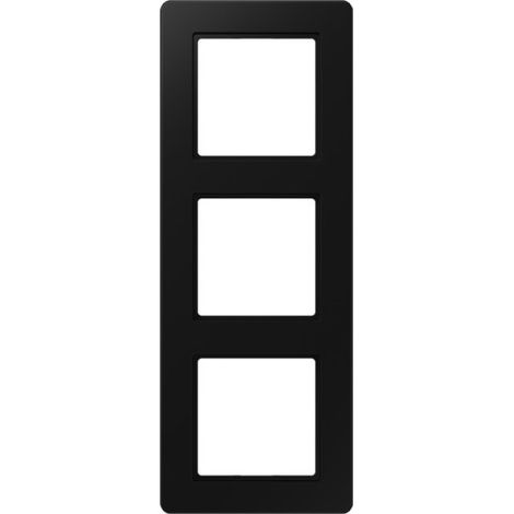 Jung Cadre 3x, A FLOW, thermoplastique laqué, noir graphite mat, montage vertical et horizontal AF 583 BF SWM
