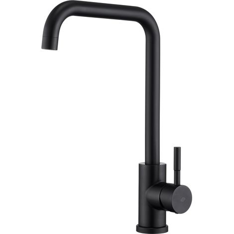 Grifo de Cocina  Modelo NOAH-C  Fabricado en Acero  Monomando  Acabado en Negro (1/2)