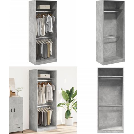 vidaXL Kleiderschrank Betongrau 80x50x200 cm Holzwerkstoff (1/5)