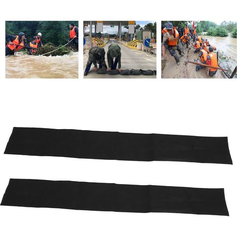 Barrera anti-inundaciones absorbente de agua – 2 bolsas reutilizables de 150 cm para puertas, garajes y sótanos – tejido no tejido y resina absorbente (1/5)