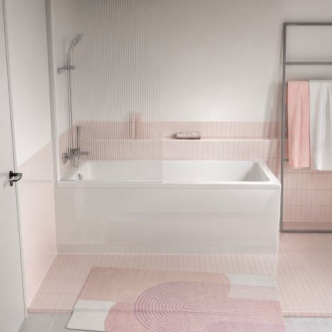 pack baignoire 170x75cm avec tabliers recoupables 180cm et 80cm - blanc brillant - mae square (1/5)