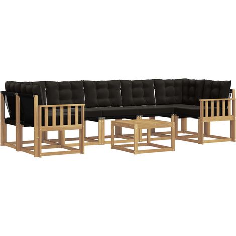 vidaXL Outdoor Sofa Set 8 pcs White and Black