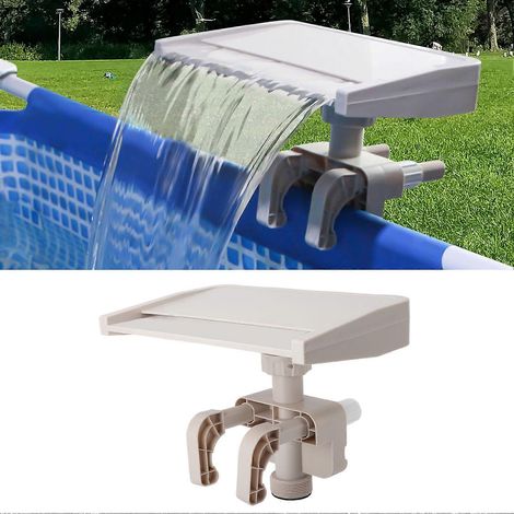 Fontaine de piscine hors sol relaxante de style cascade, dispositif de trop-plein amovible en PVC, cascade de piscine (1/5)