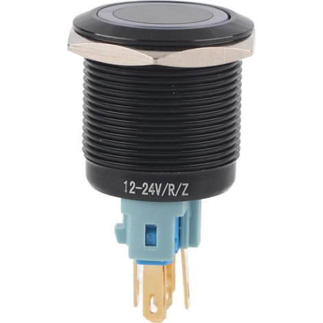 22-mm-Drucktaster (12–24 V), wasserdicht, verriegelbar, mit blauer LED und selbstverriegelnder Funktion für Armaturenbretter (1/5)