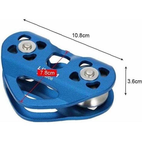 1 Poulie tandem,Câble 12mm,Corde 13mm,Alliage aluminium,Escalade,Tyrolienne (1/4)