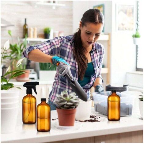 Flacons pulvérisateurs réutilisables en verre bronzé (lot de 3) - Pulvérisateur vide de 500 ml - Pour produits de nettoyage, aromathérapie et huiles essentielles (1/4)