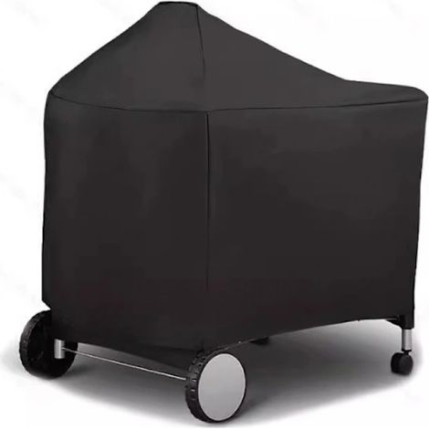 Housse de barbecue Weber Performer Premium Deluxe pour charbon de bois, en polyester résistant avec sangles Velcro, pour une utilisation en extérieur, 56 cm (22 pouces), noire, dimensions : 124 x 65 x (1/5)