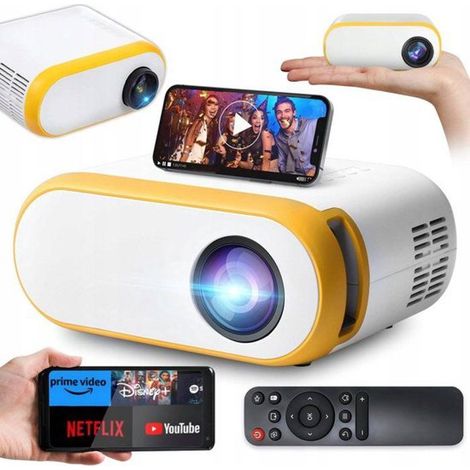 Mini Projektor Tragbar - Gelb - 3000 Lumen - Integriertes WiFi - Full HD 1920x1080 - Kompakt