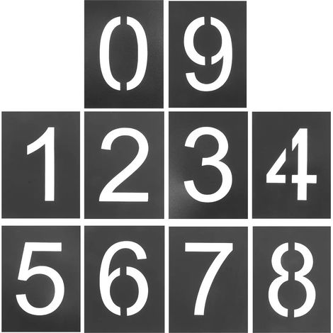jeu de gabarits de chiffres, pochoirs de chiffres (1/5)
