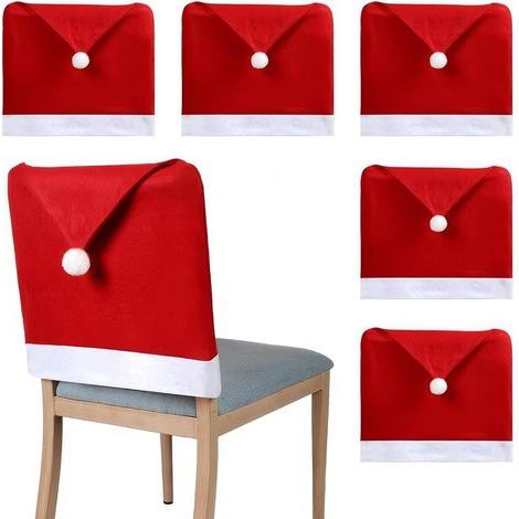 Set of 6 Christmas Chair Covers, Christmas Chair Covers for Chairs, Chair Covers, Christmas Chair, Back Cover, Christmas Decoration, Indoor, Chair Covers (1/5)