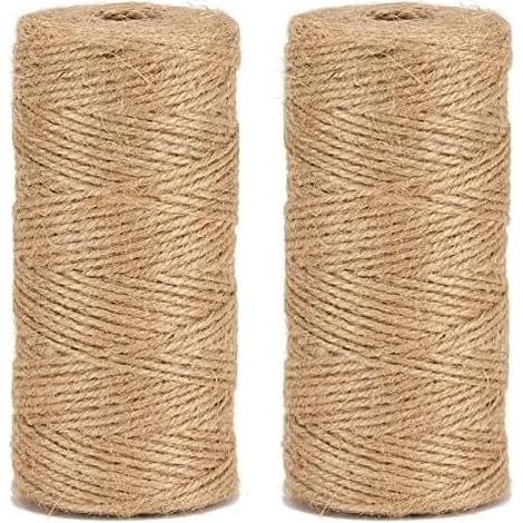 200 m Jute Naturel Ficelle,Cordon de Jardin Artisanat Ficelle, 3 Plis 1.5mm d'épaisseur Jute Corde pour Bricolage Arts et Artisanat Jardinage Décoration Artisanat (2 Rouleaux) (1/5)