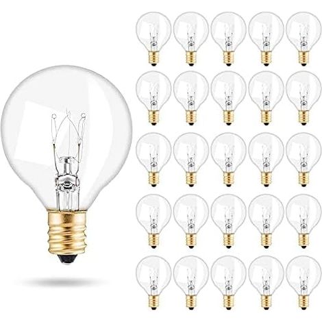 Ampoules de Remplacement G40, 25 PCS E12 Ampoules en Verre Ampoules Globe G40 7W Globe Ampoule Extérieure Résistance à leau IP44 Blanc Chaud pour la Fête à la Maison (1/5)