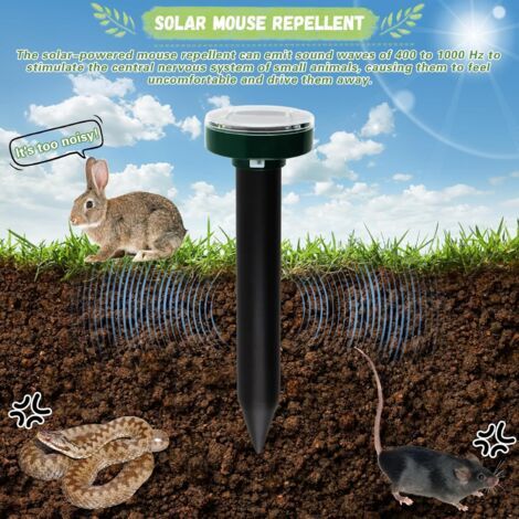 Protezione solare anti-talpa 4 pezzi, vibrazione e ultrasuoni, IP65 impermeabile, modello tondo (1/4)