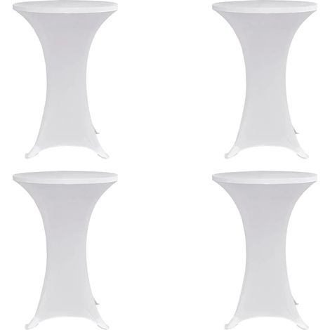 Stehtischhussen 4 Stk. Ø 60 cm Weiß Stretch