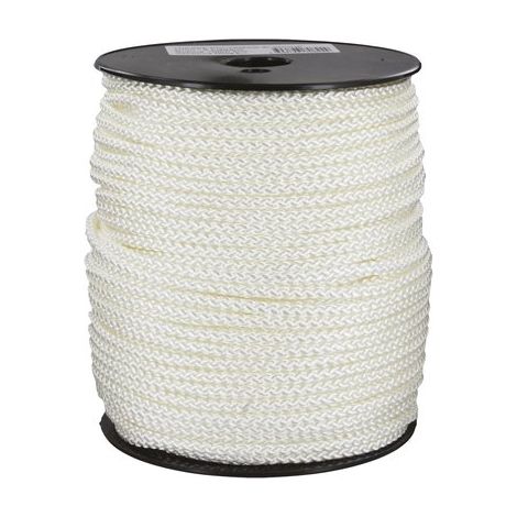 Drisse polyamide tressé blanc Corderies Tournonaises - Longueur 150 m - Diamètre 5 mm (1/4)