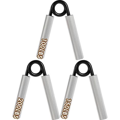 3 Pcs Doigt Haltère Renforcement de Poignées Exercice Grip de Poignée de Main, (100 lbs, 150 lbs, 200 lbs) (1/5)