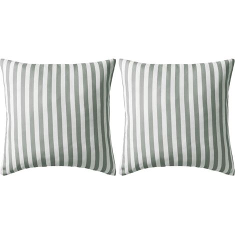Filiyano-Coussins décoratifs pour le jardin, lot de 2, 45 x 45 cm, rayés gris (1/4)