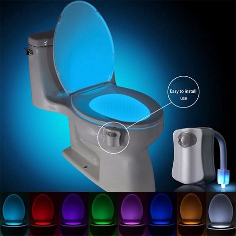 Small Night Lamp 16 Colors - Small Night Lamp for Toilet, Automatic Motion Sensing in Bathroom, Suitable for Any Toilet