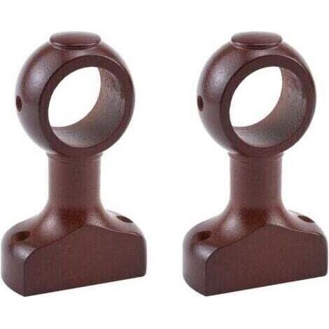 Lot de 2 supports de tringle à rideaux en bois de 1,5 po (marron) (1/4)