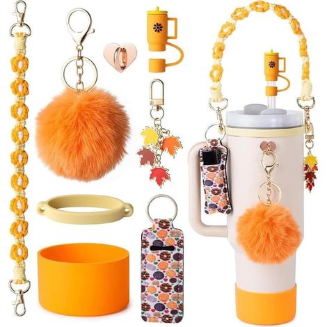 Accessoires pour gobelet Stanley : bandoulière, protège-tasse en silicone et porte-rouge à lèvres, compatibles avec les gobelets Stanley de 40 oz et 30 oz. (1/5)