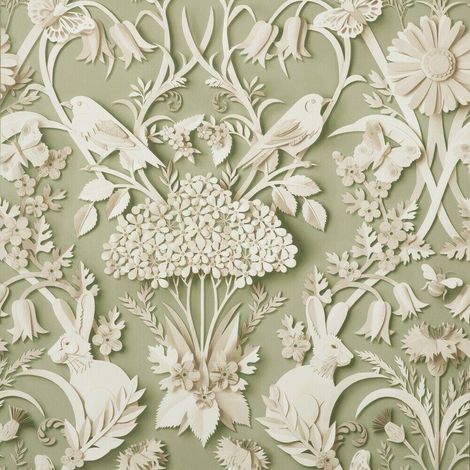 Fine Decor Rabbit Butterfly Luxury Woodland Paste The Paper Sage Wallpaper (1/3)