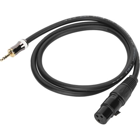Câble microphone JORINDO XLR femelle vers jack 3,5 mm mâle (1/8 po) - Cordon d'interconnexion symétrique pour signal JD6026 - 1 m / 3,3 pi (1/5)