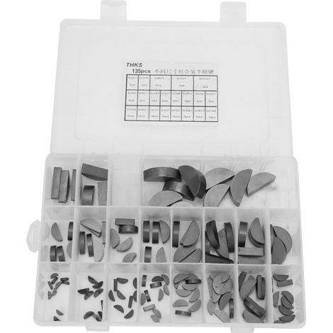 135 pcs multi-usage demi-cercle clé volant moteur poulie manivelle clé combinaison kit woodruff clé Kit (1/5)