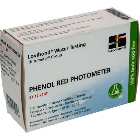 Comprimés de rouge de phénol pour photomètre – Lot de 250 pastilles – Testeur d'analyse de l'eau de piscine – Compatible avec Lovibond