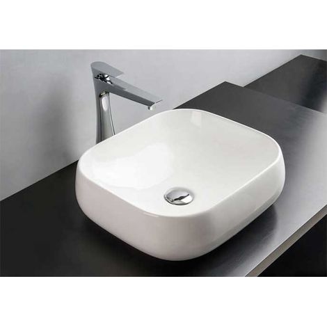 Lavabo GOA da Appoggio - 45x40xh14,5 cm - Senza Foro Troppopieno (1/3)