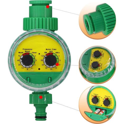 Temporizador de riego electrónico para jardín, hogar, interior y exterior, temporizador, aspersor automático, válvula programable, grifo. (1/5)