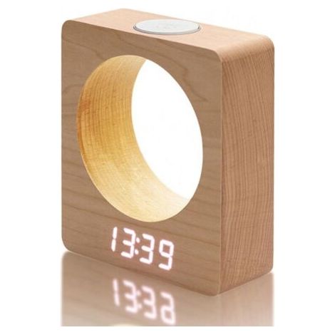 Lautloser digitaler Wecker aus Holz mit Licht, 3 Weckzeiten, Netzbetrieb, vier LED-Helligkeitsstufen mit Temperatur- und Kalenderanzeige