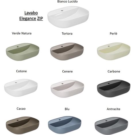 Lavabo Circle appoggio 60x40 monoforo ovale in ceramica bianco (1/5)