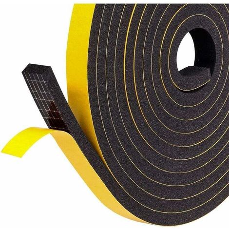Bande adhésive pour fenêtre de porte Joint d'étanchéité en mousse de caoutchouc Coupe-froid 20 mm x 10 mm x 2 m d'épaisseur Joint d'isolation résistant aux courants d'air Protecteur de meubles 1 roule (1/4)