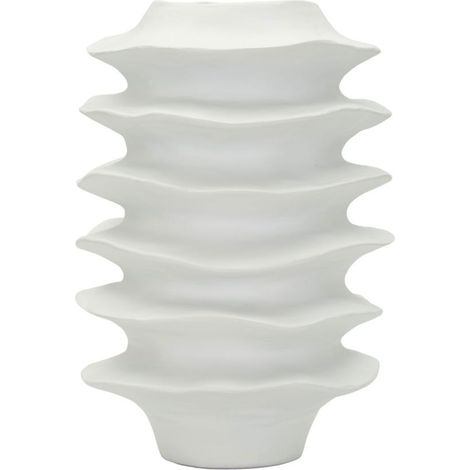 Vaso decorativo in resina bianca, Ø25,5x37 cm – Moderno con Motivo