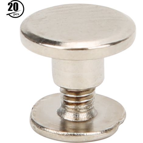 20 Pièces de Rivets en Laiton pour Reliure de Carnets, Vis de Connexion pour Registres, Attaches Argentées pour Couvertures (1/5)