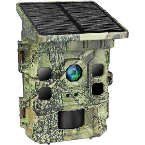 4K-Solarkamera mit WLAN und Bluetooth, wasserdichte Überwachungskamera mit Nachtsicht, Solarpanel zur Wildtierüberwachung. (1/5)