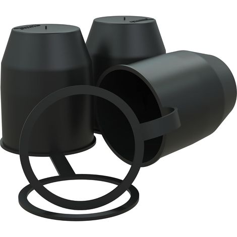 Anhängerkupplungs-Kugelschutz mit Sprengring, Anhängerkupplungs-Kugelschutzkappe, Schwarz: 3-teiliges Set (1/5)