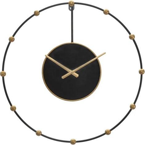 Wanduhr Mauro Ferretti Pearl schwarz 61 cm Metall