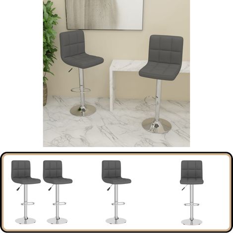 Barhocker 2 Stk. Dunkelgrau Stoff - Barhocker - Sitzhocker - Küchenhocker - Drehbares Stuhl - Höhenverstellbar