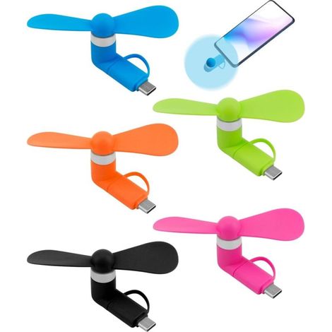 mini ventilatori USB 2 in 1, piccoli ventilatori universali portatili, ventilatori silenziosi per dispositivi estivi, mini ventilatori con porta Micro USB di tipo C per telefoni cellulari e tablet (1/4)