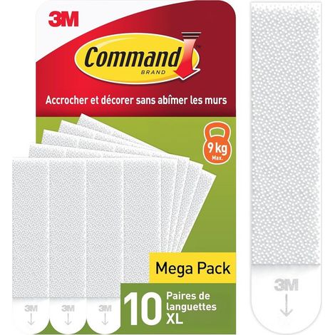 Languettes Accroches Tableaux, Très Grandes - 8 Paires (16 Languettes) Blanc - Supporte jusqu'à 9 kg - Sans Outils - Fixation sans Dommages (1/5)
