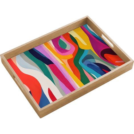 BANDEJA Abstracto - Colorido - Olas - Líneas 50x35 cm